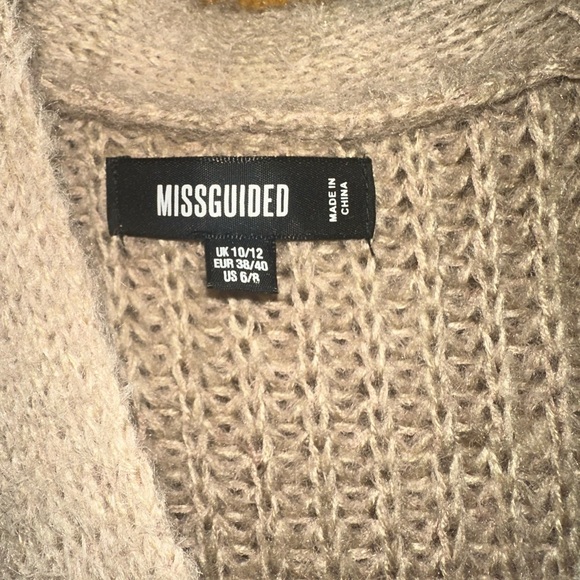 Missguided + Women's Tan Cardigan Sweater - Picture 2 of 5